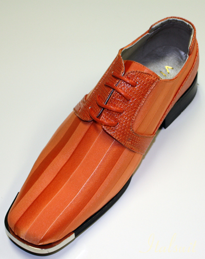 Men's orange shop leather shoes